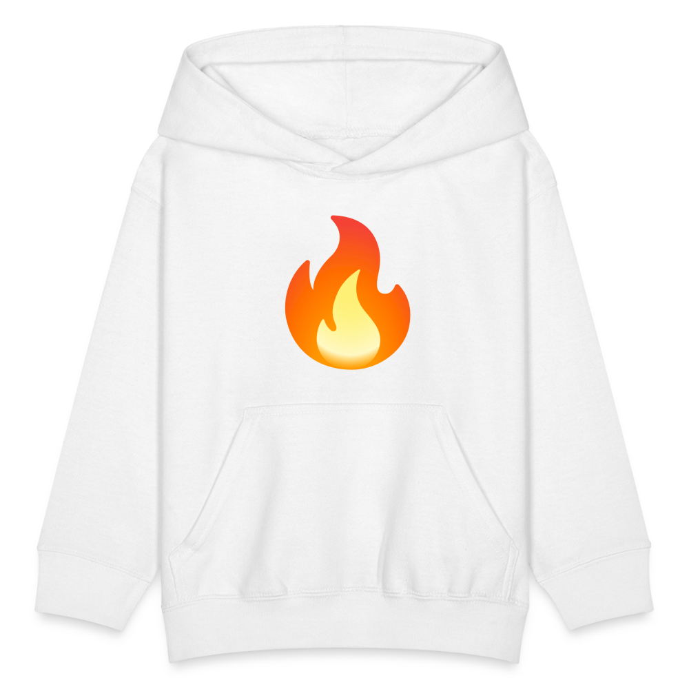 🔥 Fire (Noto Color Emoji) Kids' Hoodie - white