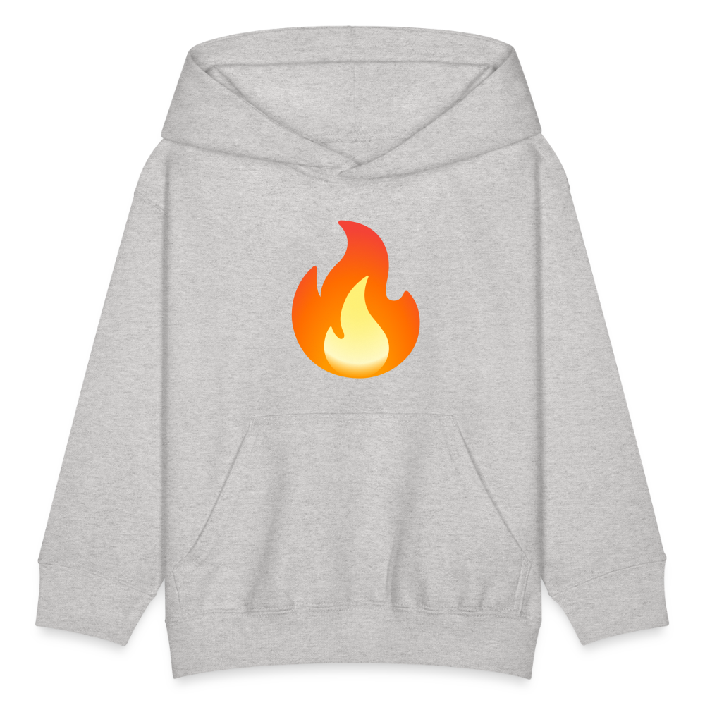 🔥 Fire (Noto Color Emoji) Kids' Hoodie - heather gray