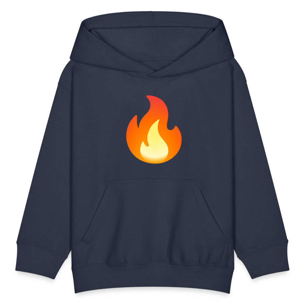 🔥 Fire (Noto Color Emoji) Kids' Hoodie - navy