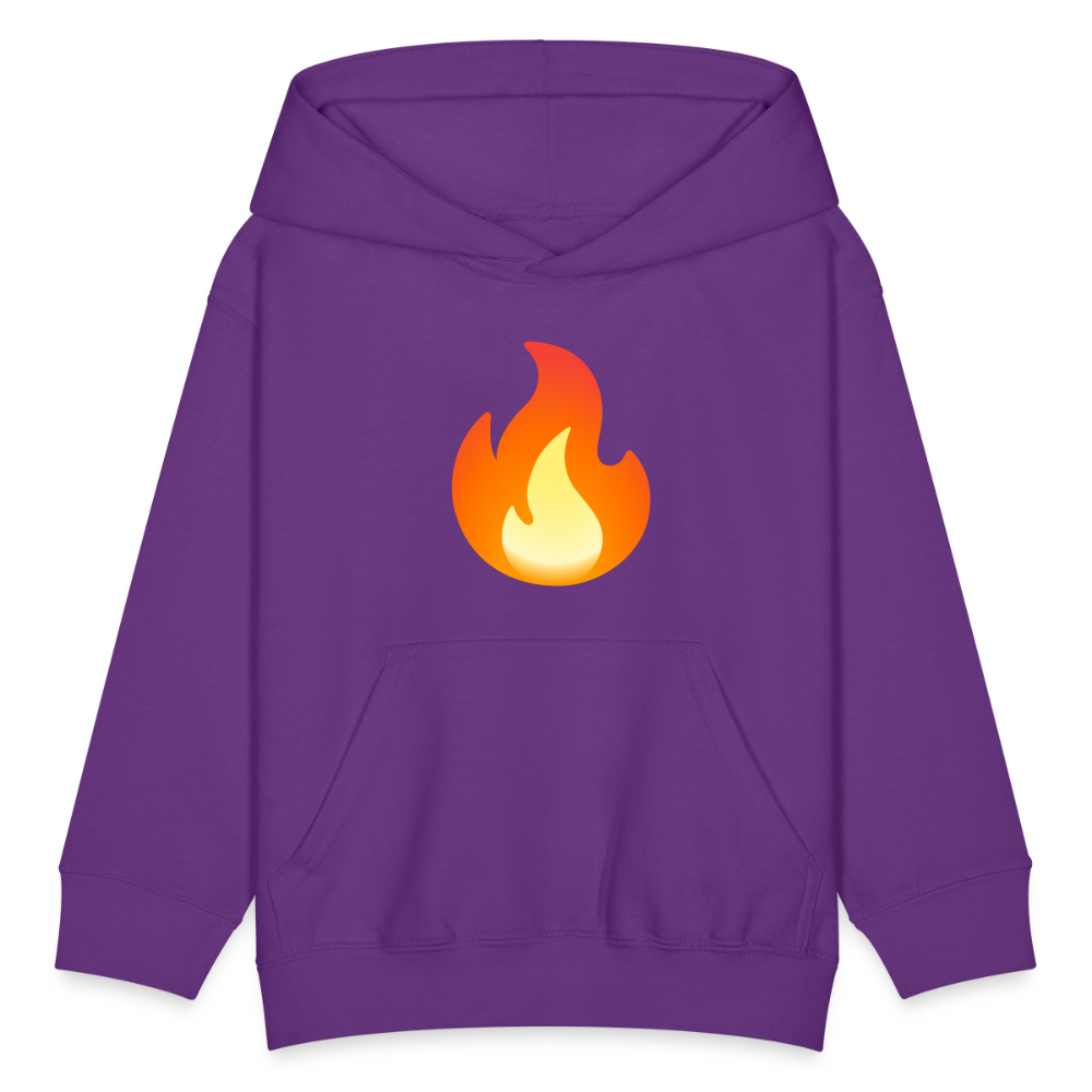 🔥 Fire (Noto Color Emoji) Kids' Hoodie - purple