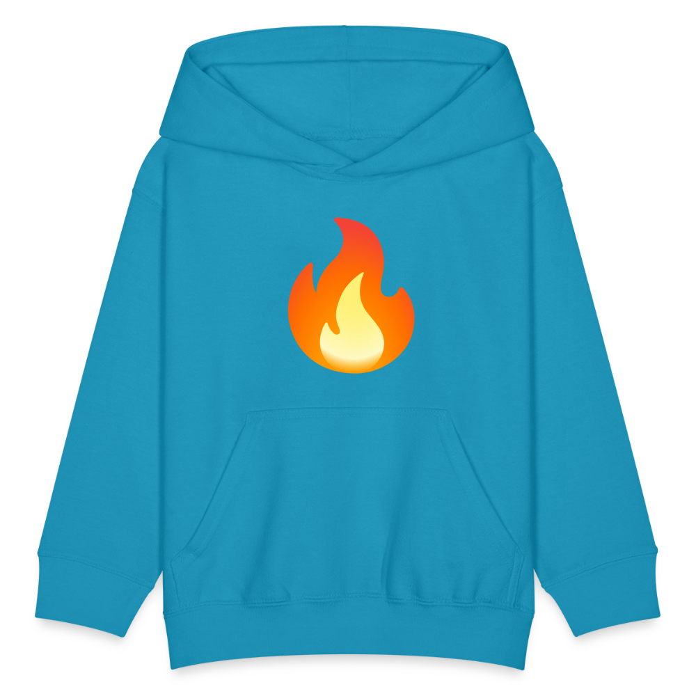 🔥 Fire (Noto Color Emoji) Kids' Hoodie - turquoise