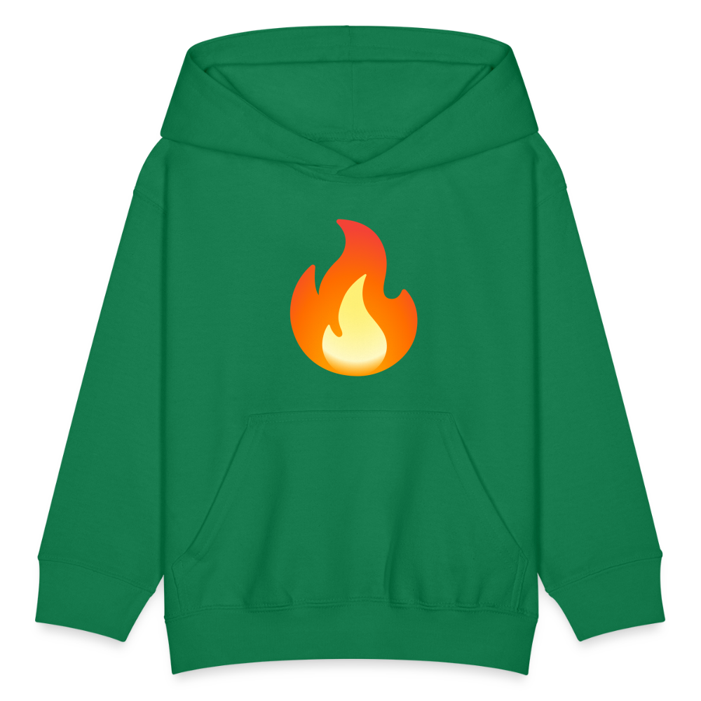 🔥 Fire (Noto Color Emoji) Kids' Hoodie - kelly green