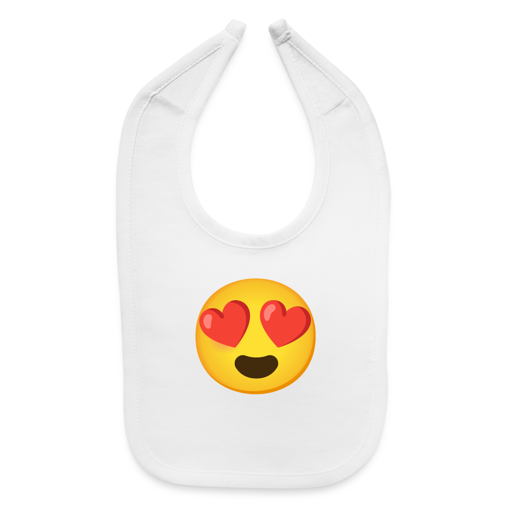😍 Smiling Face with Heart-Eyes (Noto Color Emoji) Baby Bib - white