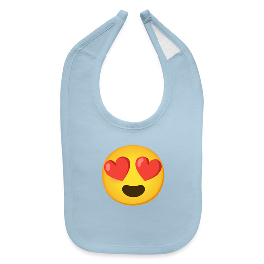 😍 Smiling Face with Heart-Eyes (Noto Color Emoji) Baby Bib - light blue