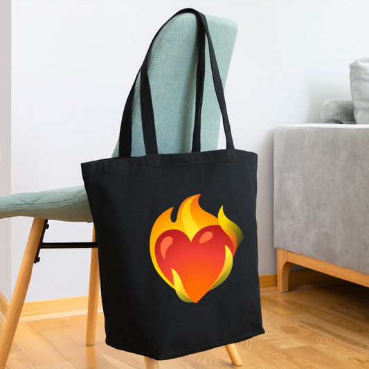 ❤️‍🔥 Heart on Fire (Noto Color Emoji) Eco-Friendly Cotton Tote - black