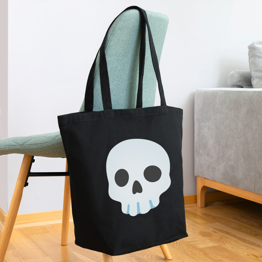💀 Skull (Noto Color Emoji) Eco-Friendly Cotton Tote - black
